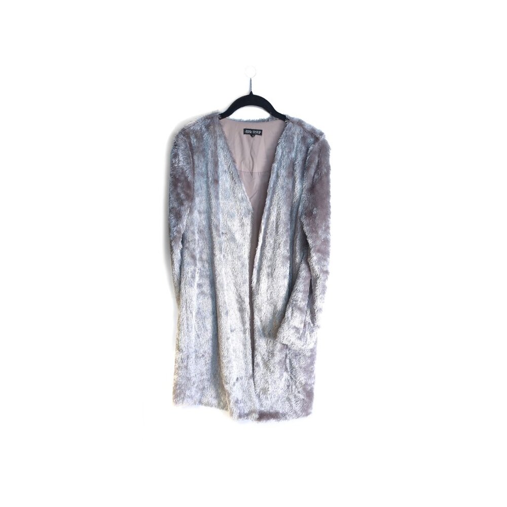 Y2K Charming Charlie Faux Fur Champagne Duster Opera Jacket Womens size Medium